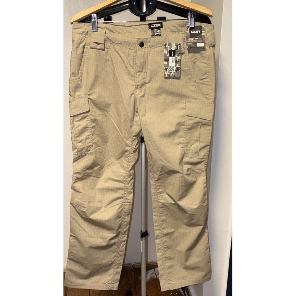 NWT CQR tactial pants series Cargo 10R Rip Stop 6 Pocket Khaki WFP512